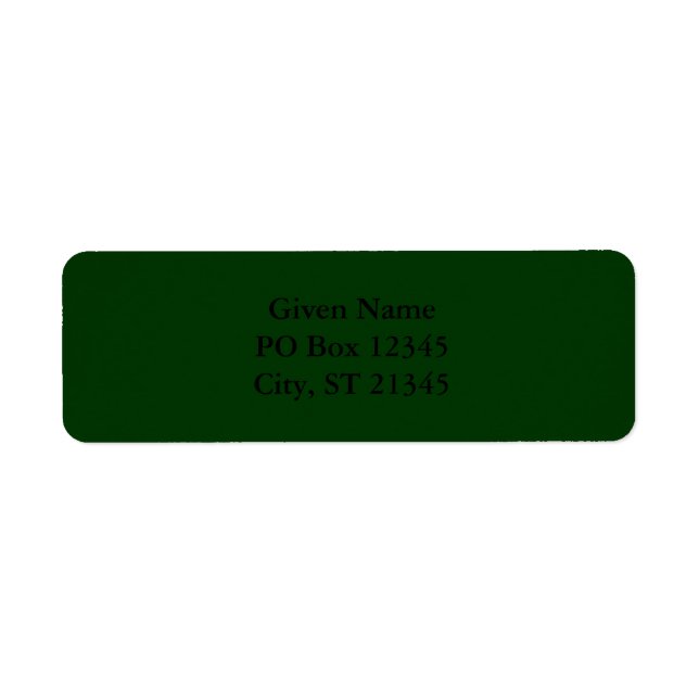 Dark Green Return Address Label (Front)