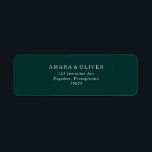 Dark Green Return Address Label<br><div class="desc">This dark green return address label is great for a simple and elegant wedding. The green and white vintage typography gives it a classy formal touch.</div>