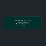 Dark Green Return Address Label<br><div class="desc">This dark green return address label is great for a simple and elegant wedding. The green and white vintage typography gives it a classy formal touch.</div>