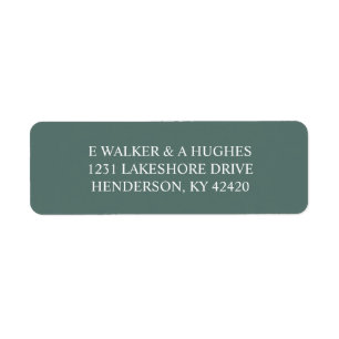 Dark green return address labels