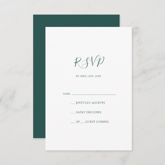 Dark Green RSVP Card (Front/Back)