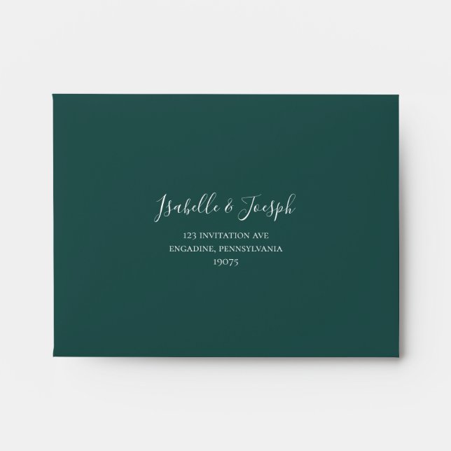 Dark Green Self Addressed RSVP Envelope (Front)