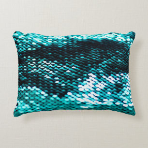 Dark green sequin shiny texture decorative cushion