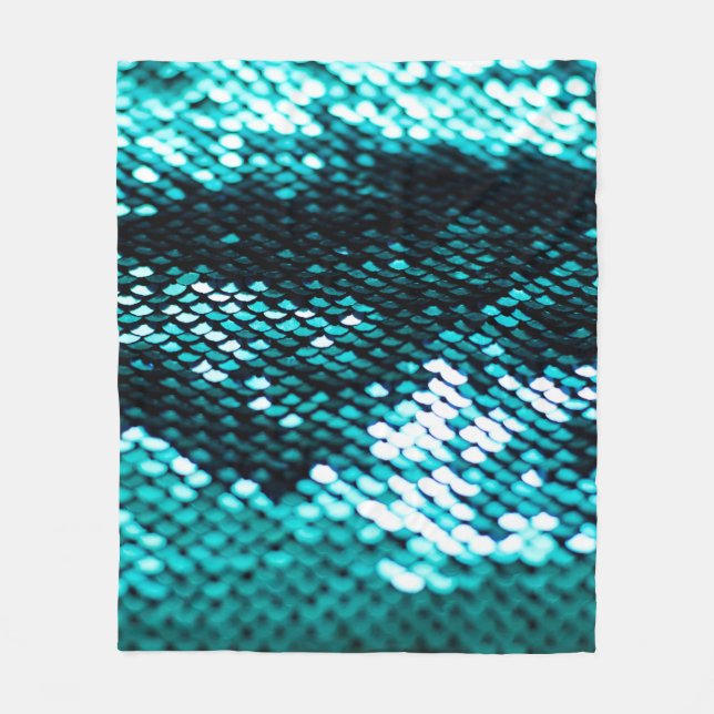 Dark green sequin shiny texture fleece blanket (Front)