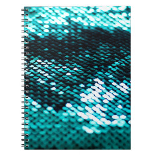 Dark green sequin shiny texture notebook