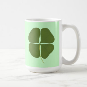 Dark Green Shamrock Painting, Irish mugs