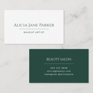 Dark green simple elegant minimalist professional business card