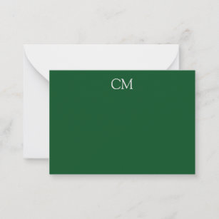 Dark green simple monogram card
