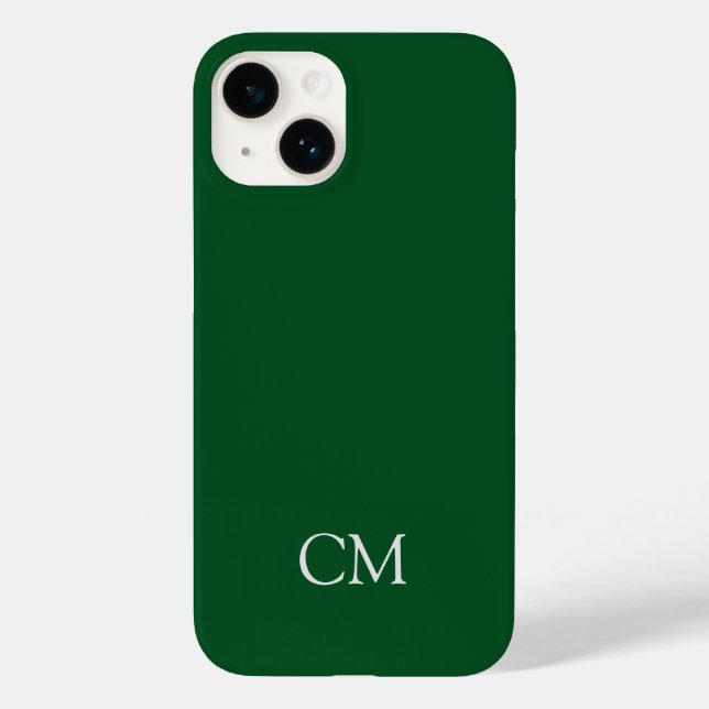 Dark green simple monogram Case-Mate iPhone case (Back)