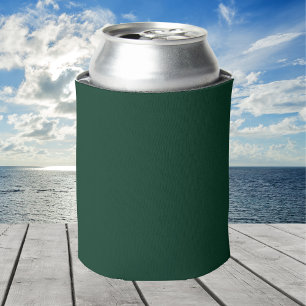 Dark Green Solid Colour Can Cooler
