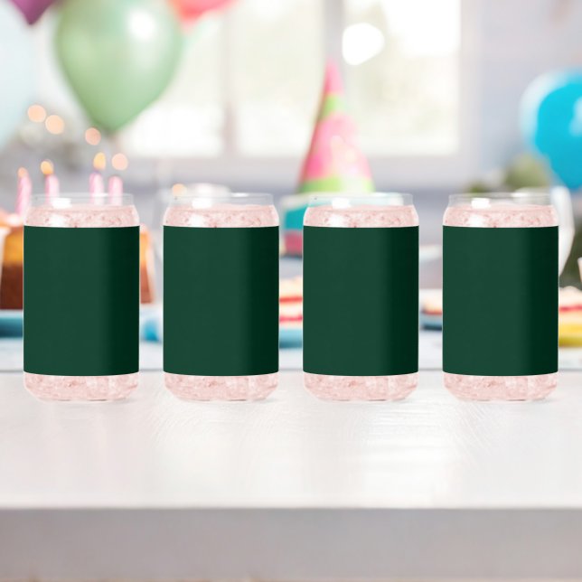 Dark Green Solid Colour Can Glass (Insitu (Birthday))