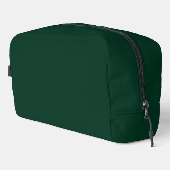 Dark Green Solid Colour Dopp Kit (Right Corner)
