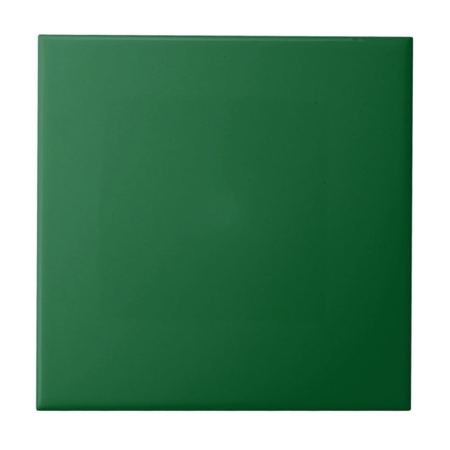 Dark Green Solid Colour Elegant Modern Ceramic Tile (Front)