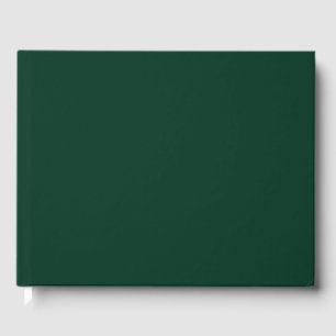 Dark Green Solid Colour Guest Book