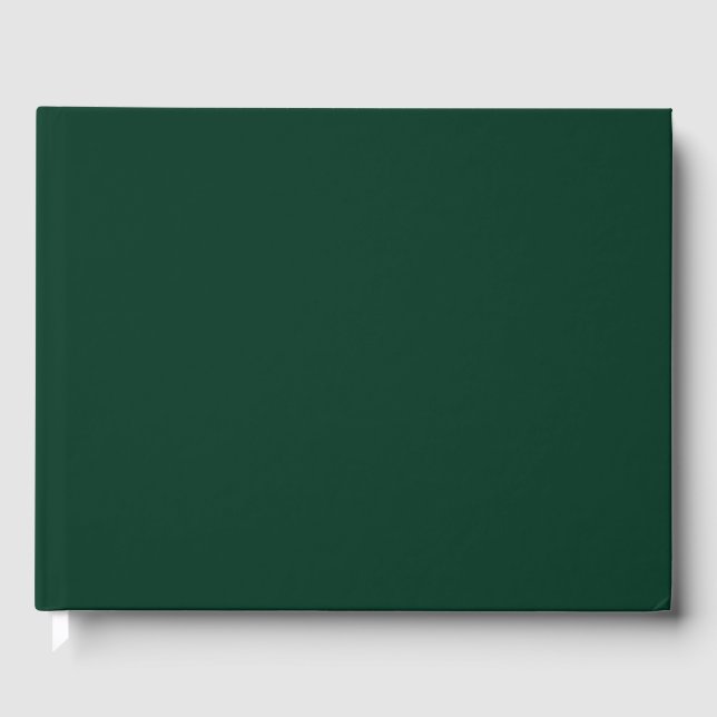 Dark Green Solid Colour Guest Book (Front)