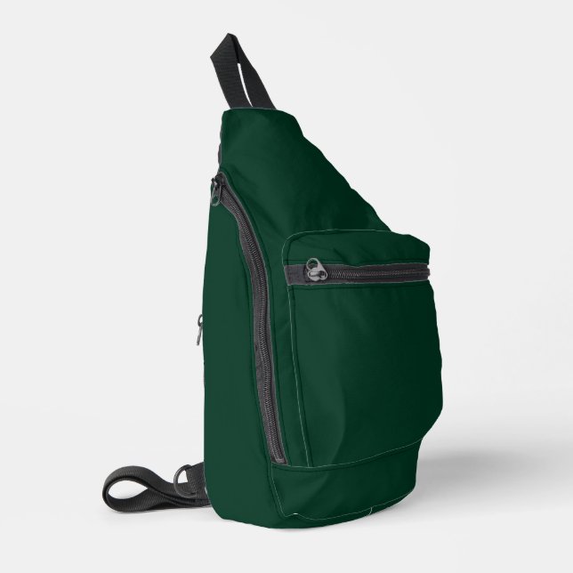 Dark Green Solid Colour Sling Bag (Left Corner)
