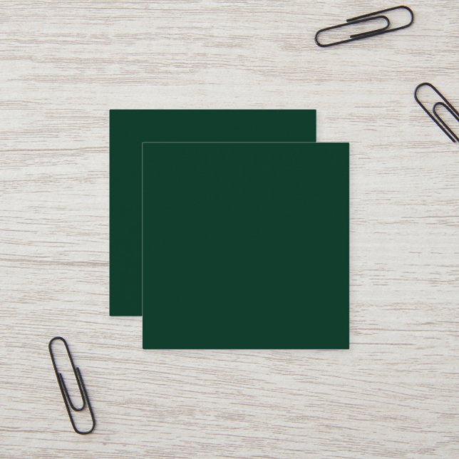 Dark Green Square Business Card (Front/Back In Situ)