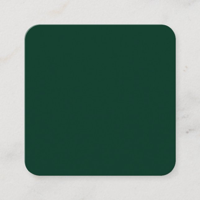 Dark Green Square Business Card (Front)