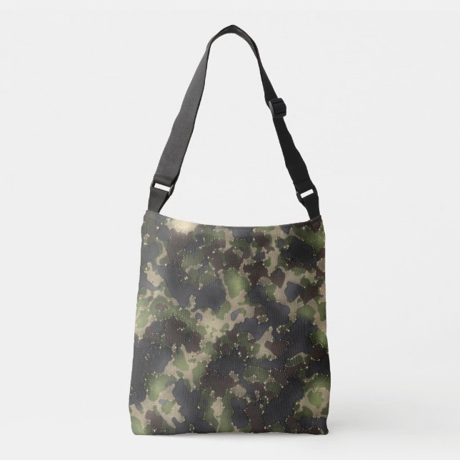 Dark Green Starry Camo Blend Crossbody Bag (Front)