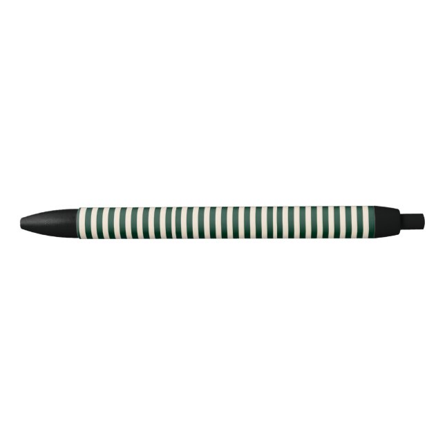 Dark Green Stripes Black Ink Pen (Front)