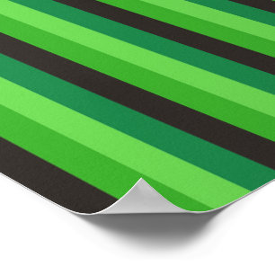 Dark Green Stripes Black Vertical Lines Natural Poster