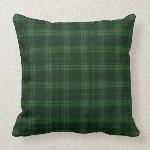 Dark Green Tartan Plaid Scottish Pattern Cushion