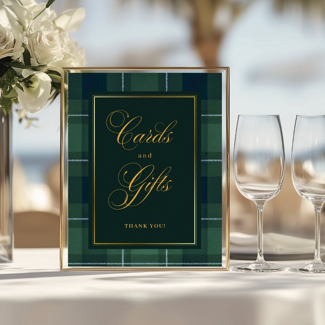 Dark Green Tartan Polo Plaid Cards and Gifts Sign (Creator Uploaded)