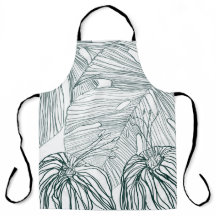 dark green & teal monstera leaves & lilies contour