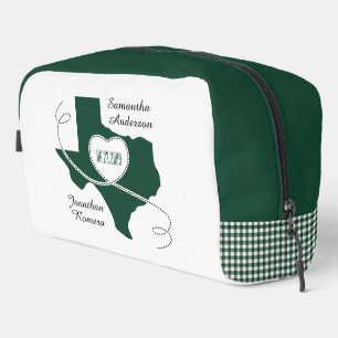 Dark Green Texas Curling Ribbon Dopp Kit