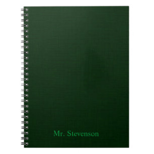 Dark green textured notebook