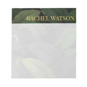 Dark Green Tropical Leaves Notepad