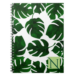 Dark Green Tropical Palm Leaves Summer Botanical Notebook