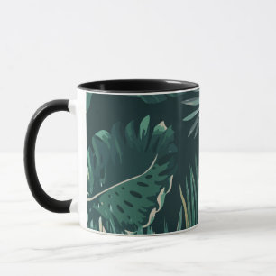 Dark Green Tropical Plants Mug