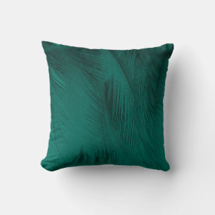 Dark Green Vintage Feather Texture Cushion