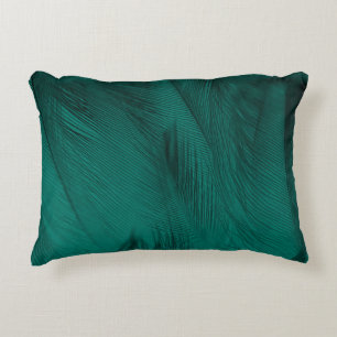Dark Green Vintage Feather Texture Decorative Cushion