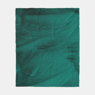 Dark Green Vintage Feather Texture Fleece Blanket