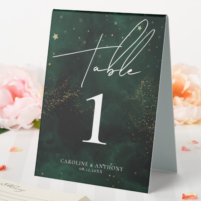 Dark Green Watercolor Magical Golden Black  (In SItu (Wedding))