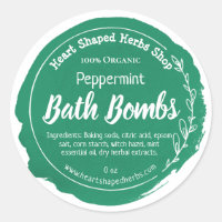 Dark Green Watercolor Peppermint Bath Bomb