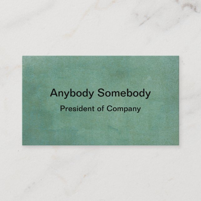 Dark Green Watercolor Wash Business Card (Front)