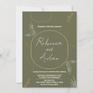 Dark Green Wedding Invitations