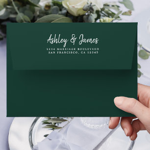 Dark Green Wedding Return Address Envelope