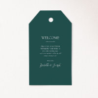 Dark Green Wedding Welcome Gift Tags