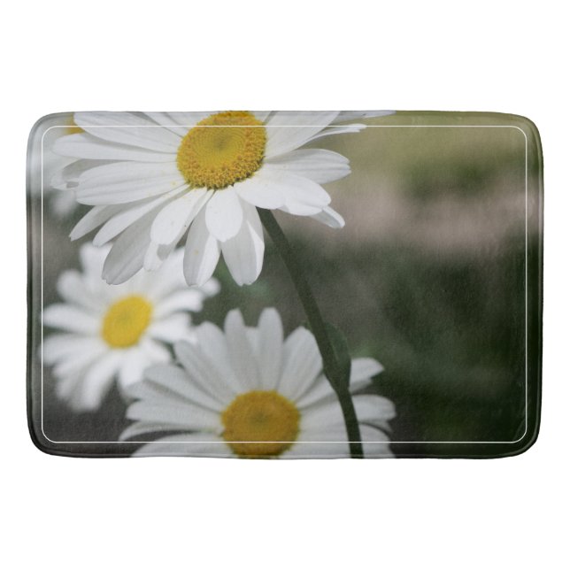 Dark Green White And Gold Bath Mat (Front)