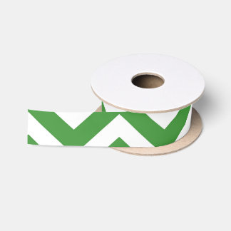 Dark Green & White Chevron Wedding Birthday Satin Ribbon
