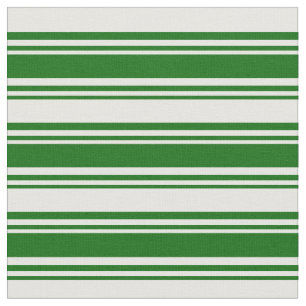 Dark Green & White Coloured Striped Pattern Fabric