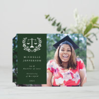 Dark Green + White Law Scales Laurel Wreath Photo