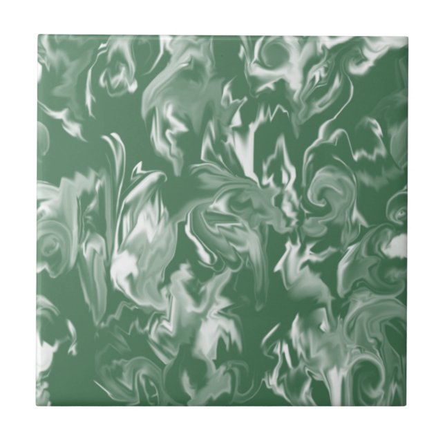 Dark Green & White Mixed Colour Tile (Front)