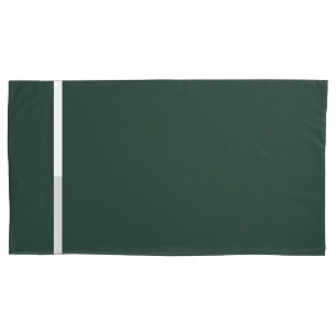 Dark Green  + White Trim Pillowcase