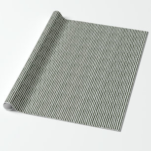 Dark Green & White Wonky Stripes Wrapping Paper