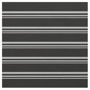 Dark Grey and Black Coloured Lines Pattern Fabric